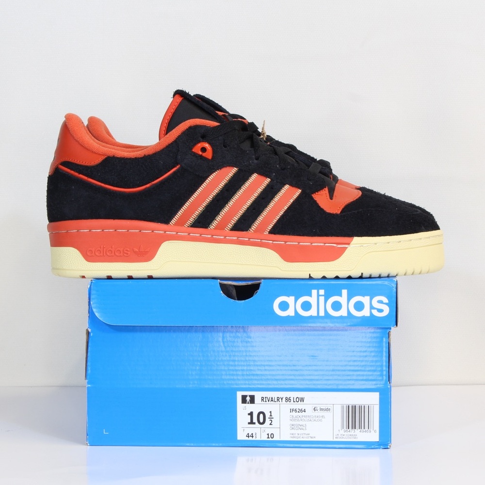 Adidas Originals Men's Black & Red Rivalry 86 Low Top Basketball Shoes NWT NIB